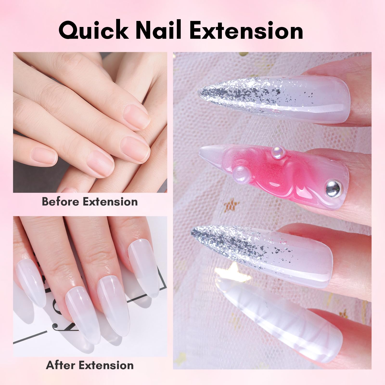Makartt brush stroke of poly gel texture showing easy sculpting
