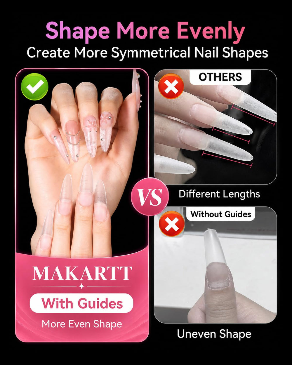 Makartt thin cuticle edge profile for a natural, flatter fit