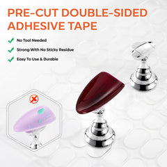 Makartt tip mounted on sticky tab closeup enabling residue-free placement
