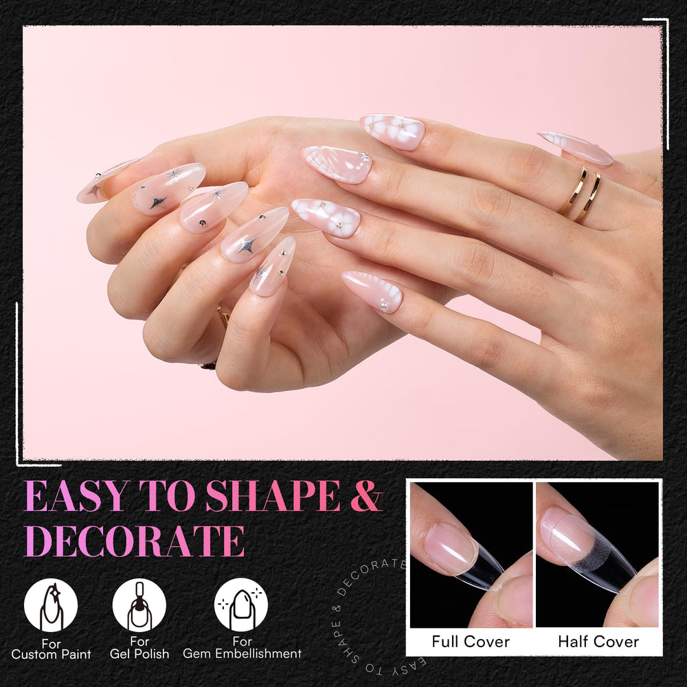 Makartt tips applied to a natural nail showing realistic salon result
