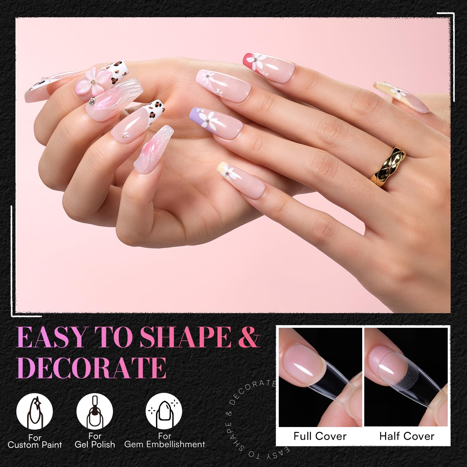 Makartt tips applied to natural nails demonstrating seamless fit