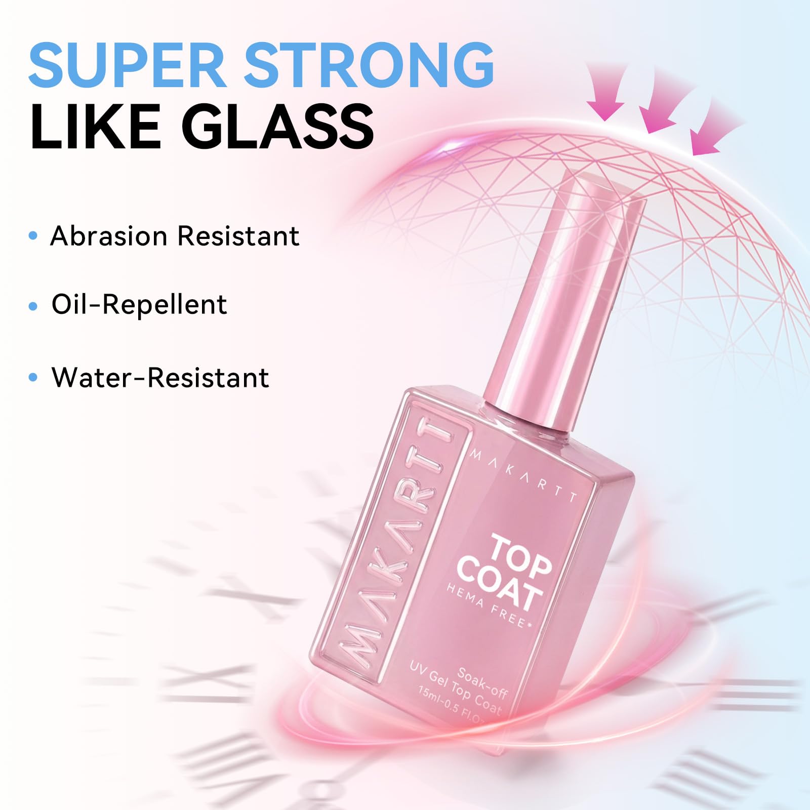 Makartt top coat label with SGS mark highlighting tested, lower-toxin formula