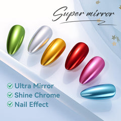 makartt top coat sealing chrome powder on nail for reflective protection