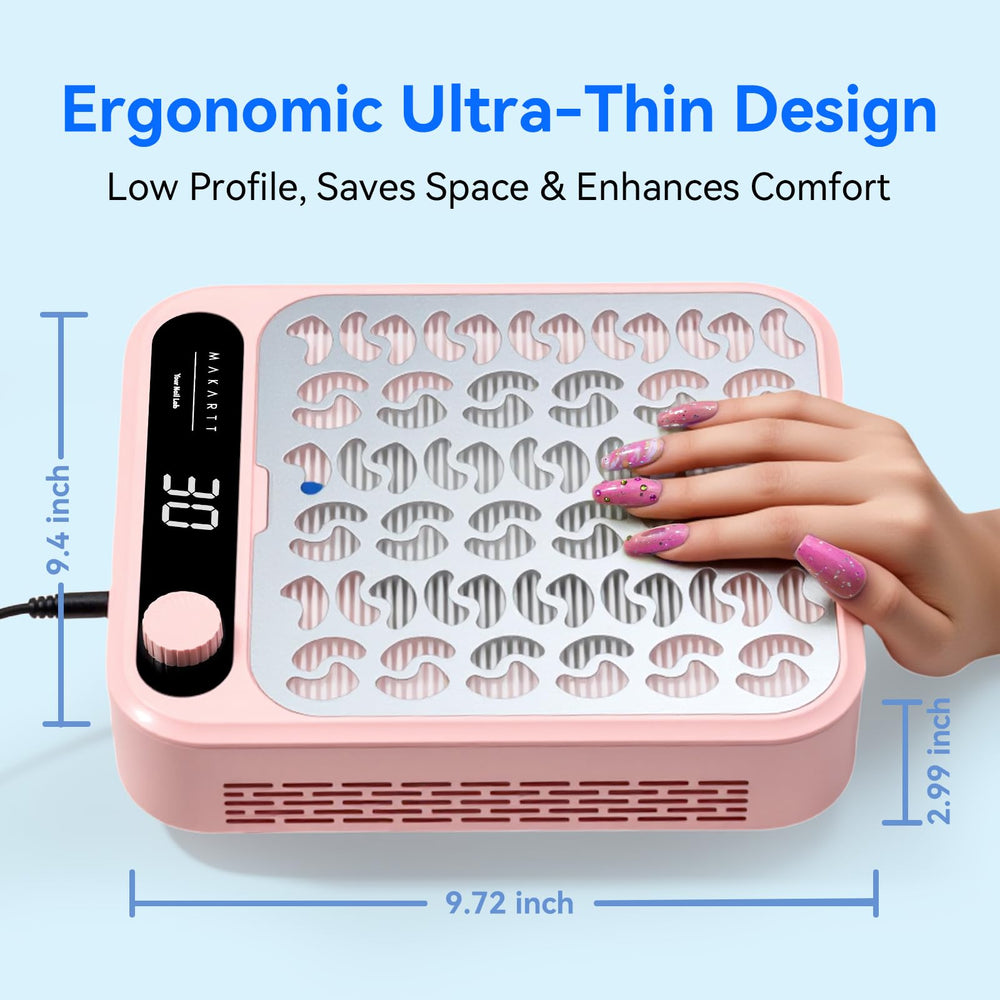 Makartt top grille close-up highlighting airflow design for cleaner nail work