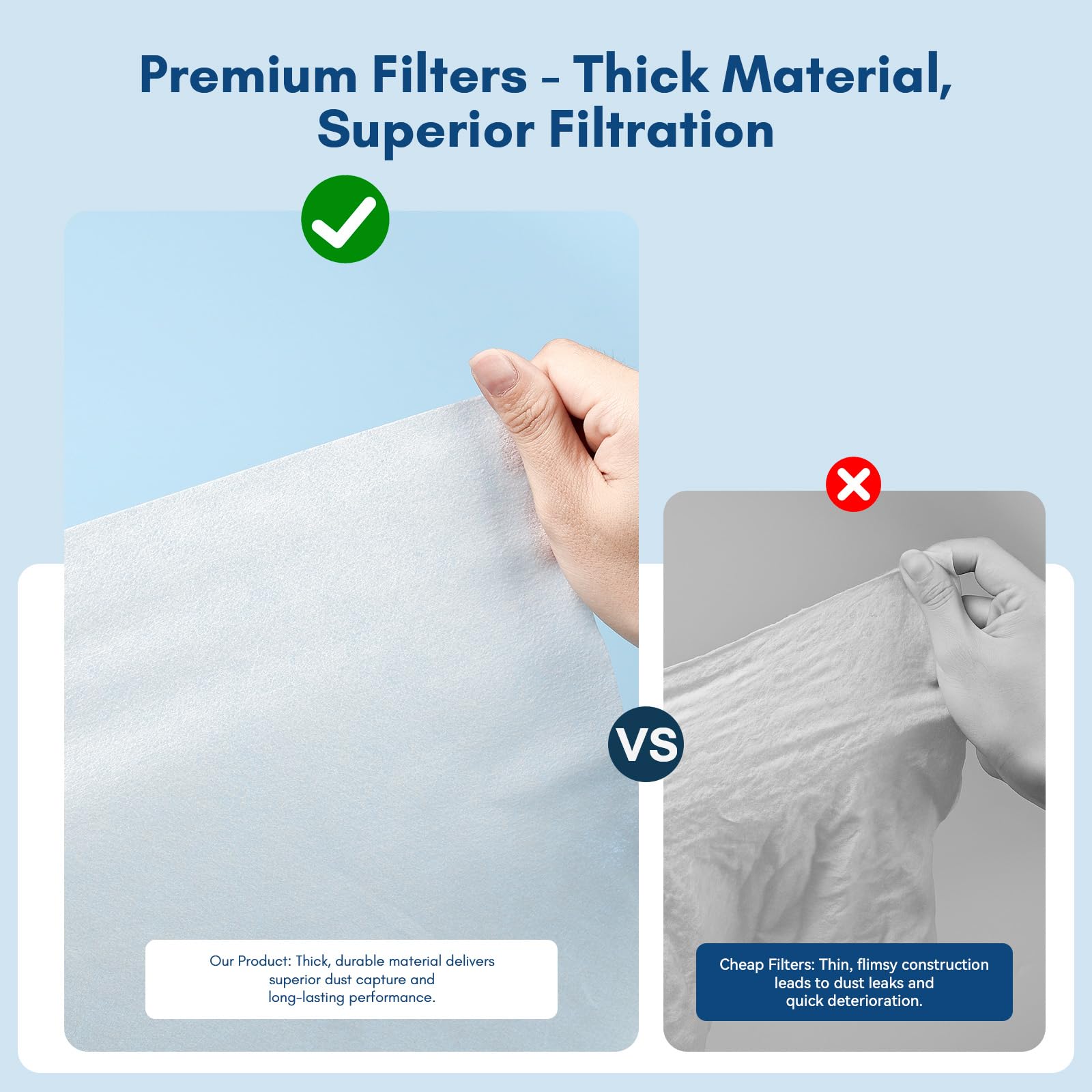 Makartt two stacked sheets in vacuum showing extra protection for powerful vacuums
