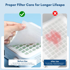 Makartt used filter sheet after filing showing effective dust capture benefit