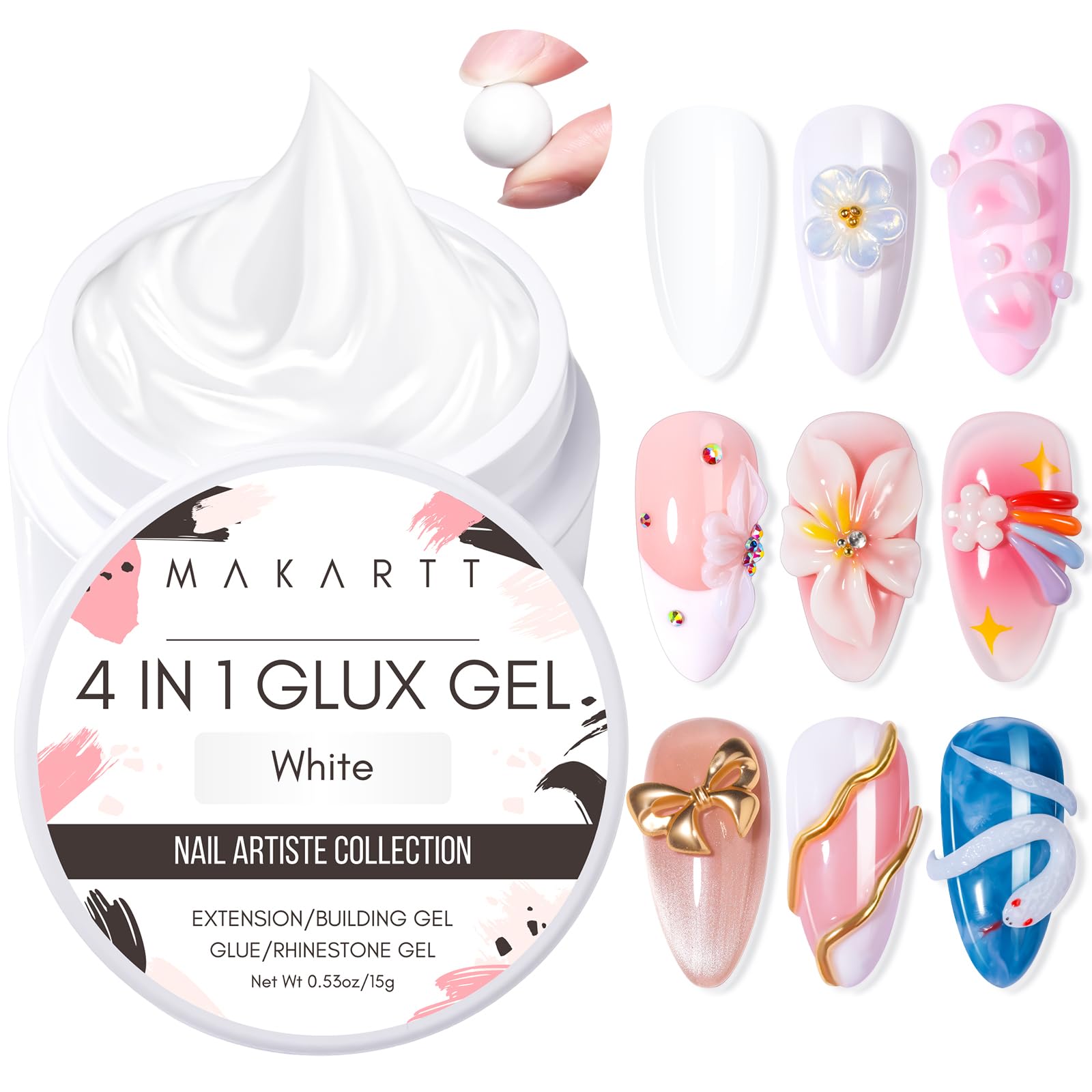 Makartt white 3d gel front pot showing packaging and product clarity