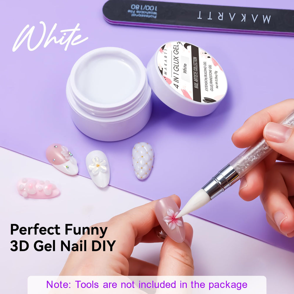 Makartt white 3d gel applied in a salon setting showing professional results