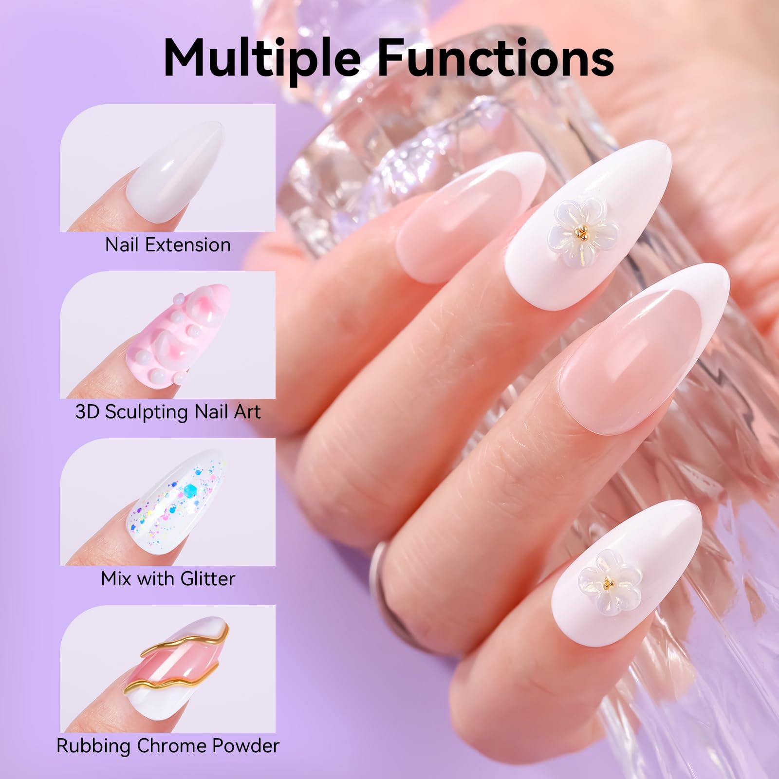 Makartt white 3d gel being shaped with a tool showing precise control