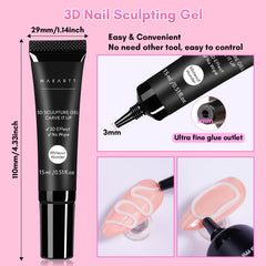 Makartt sculpted shell nail created with gel demonstrating raised design durability