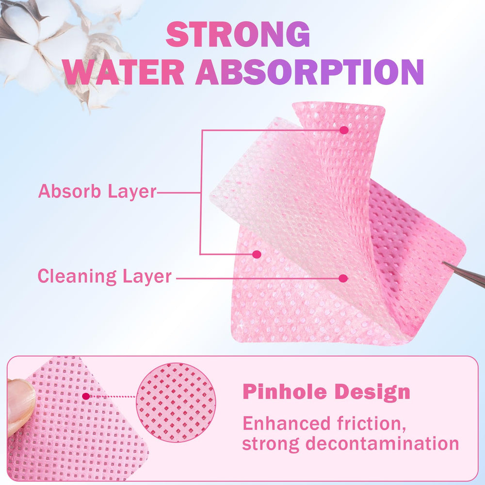 Makartt wipe removing eyelash glue, clean lashes without lint residue