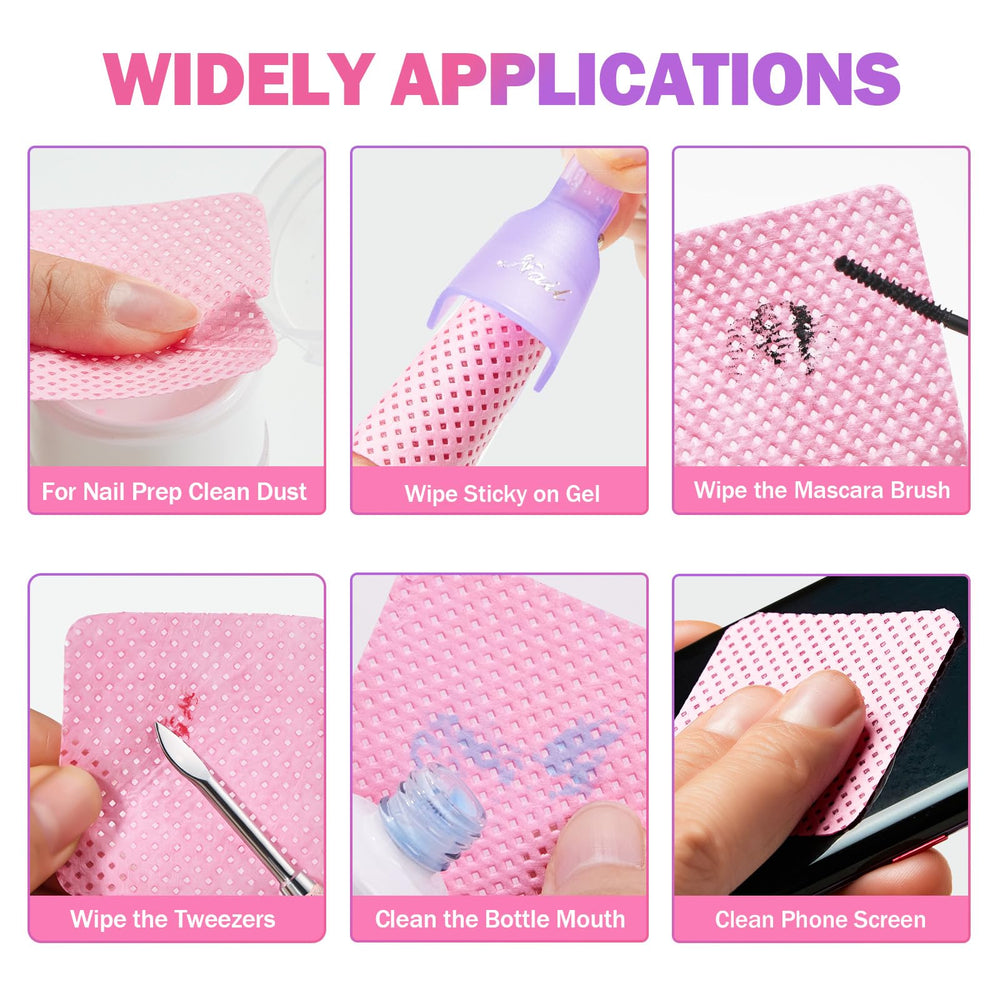 Makartt wipe next to fingernail for scale, accurate size for nail prep