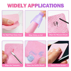 Makartt wipe next to fingernail for scale, accurate size for nail prep