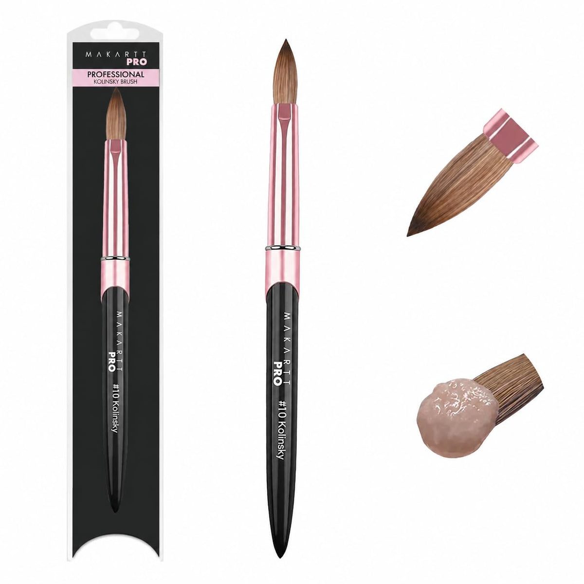MakarttPro brush front view showing balanced tip for precise beads