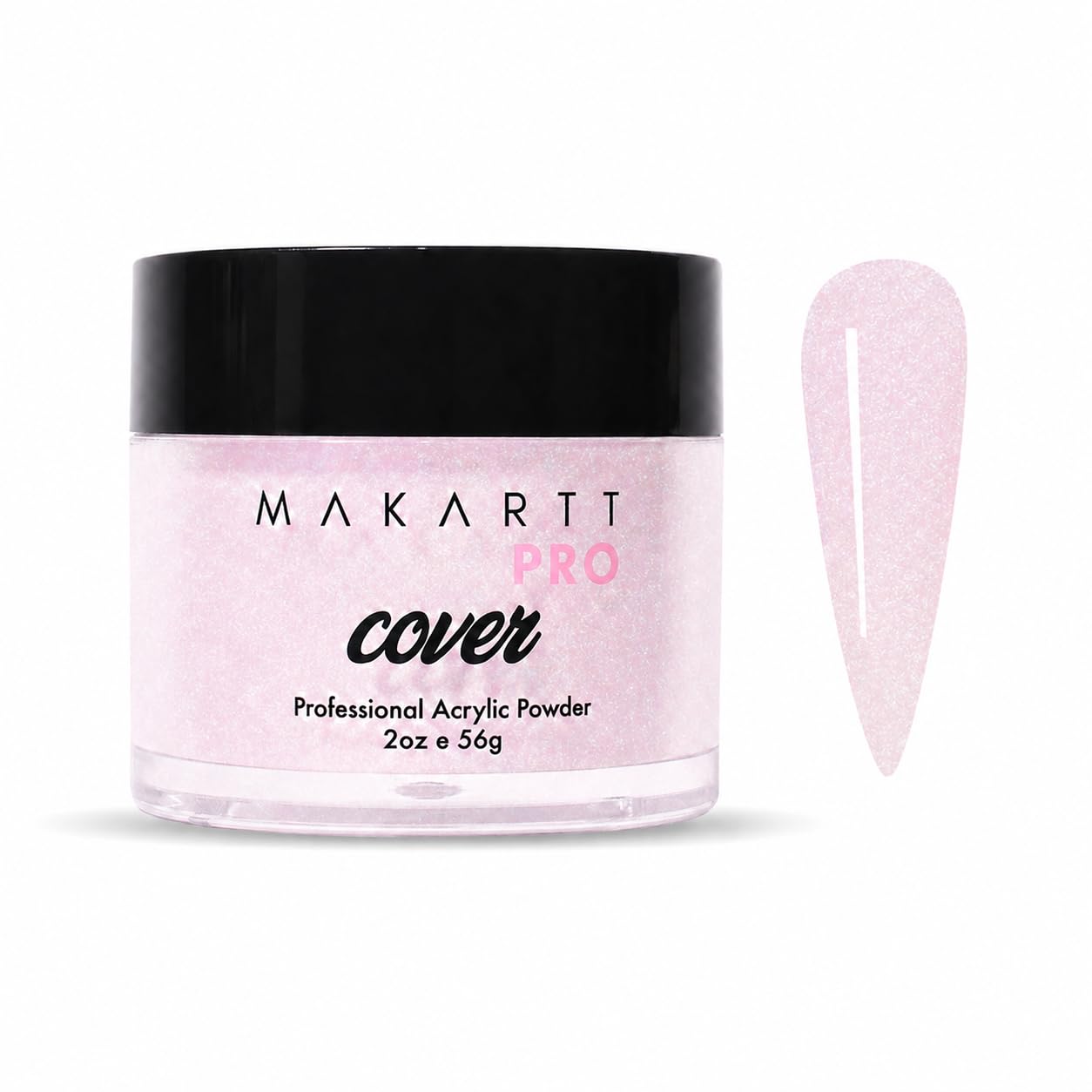 MakarttPro jar front view showing Pink Pearl powder and professional packaging benefit