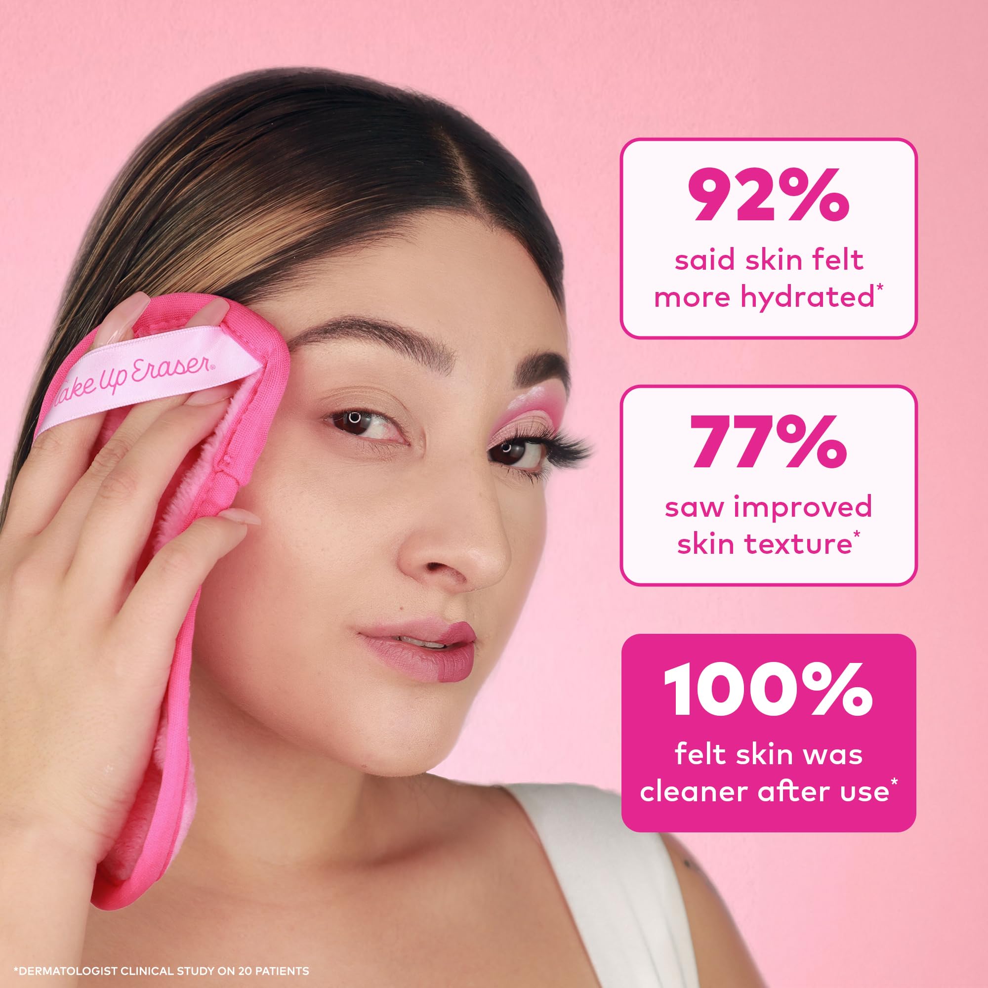 MakeUp Eraser removing waterproof mascara from lashes gently for clean eyes