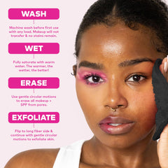 MakeUp Eraser Mini PRO label and tag detail showing brand authenticity and care benefit