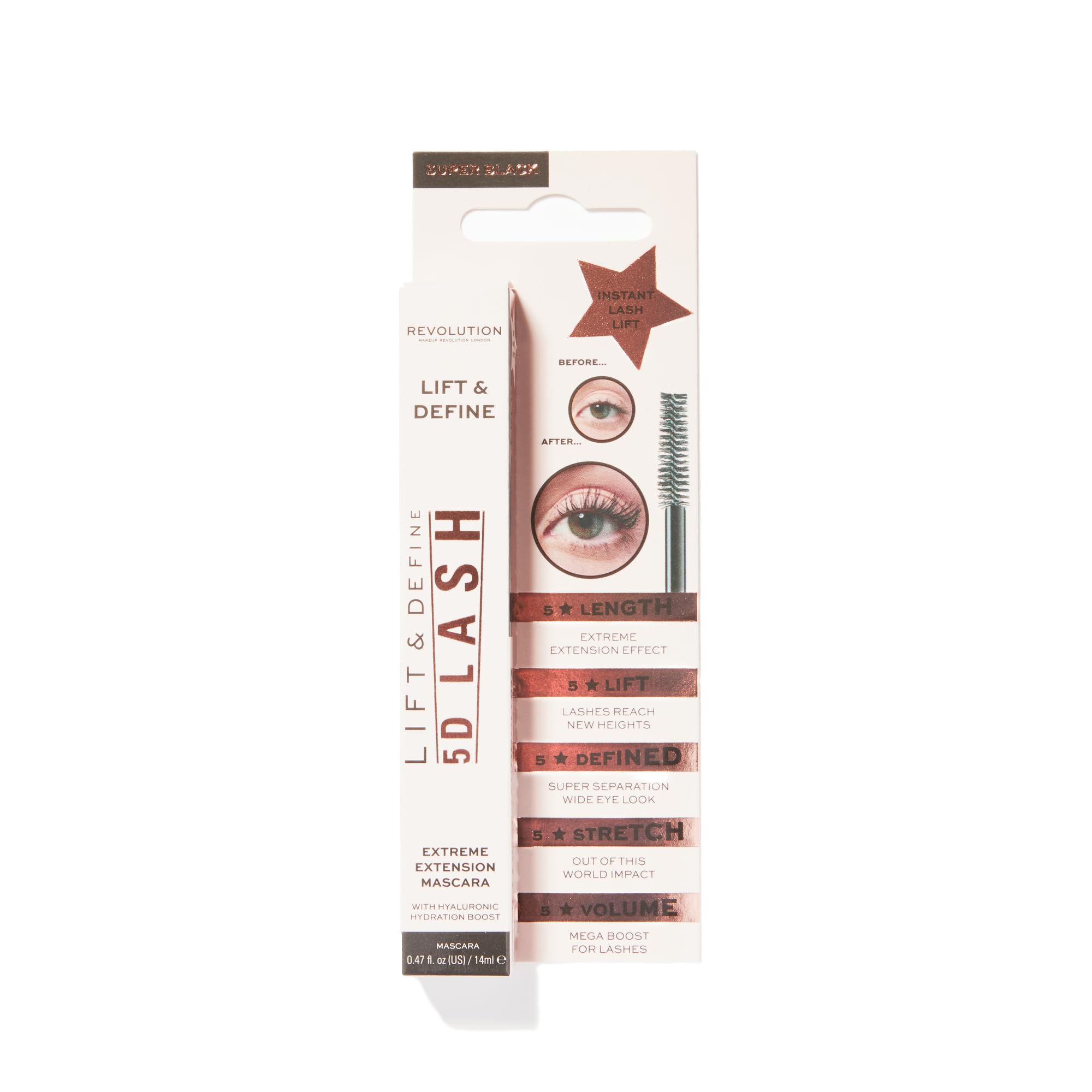Makeup Revolution next to ruler for size and travel-friendly benefit