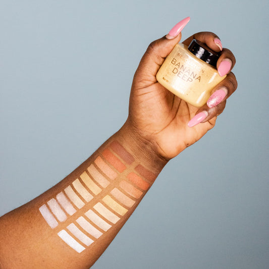 Makeup Revolution powder texture close-up showing fine milled finish and smooth coverage