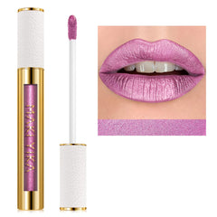 MAKI YIKA front tube showing pink metallic glitter packaging and luxe look