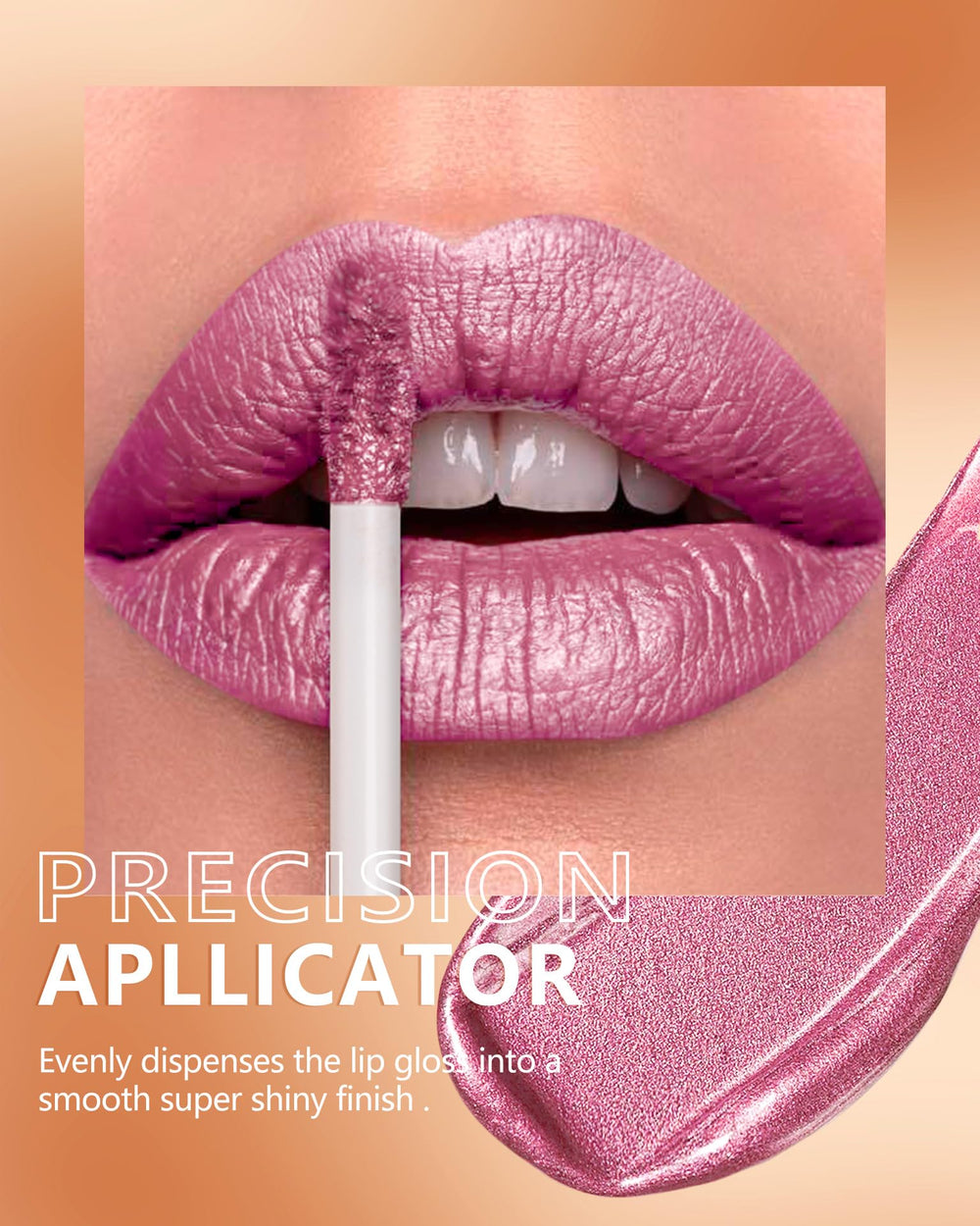 MAKI YIKA on lips in use demonstrates vibrant metallic pink and non-sticky wear benefit eye-catching look