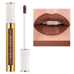 MAKI YIKA front packaging showing glitter tube and copper brown shade benefit: attractive gift presentation