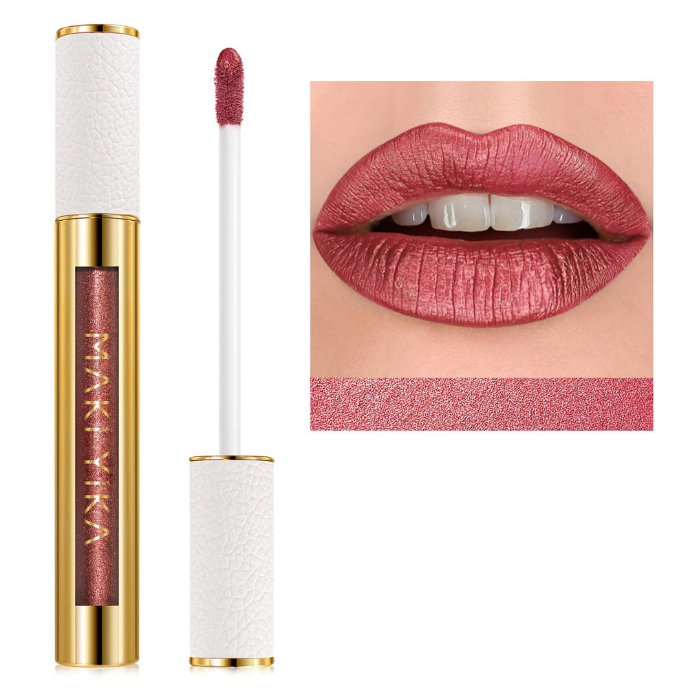 MAKI YIKA front packaging showing sleek glitter tube and product benefit shine