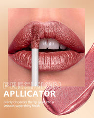 MAKI YIKA on lips in use demonstrating bold red metallic color payoff