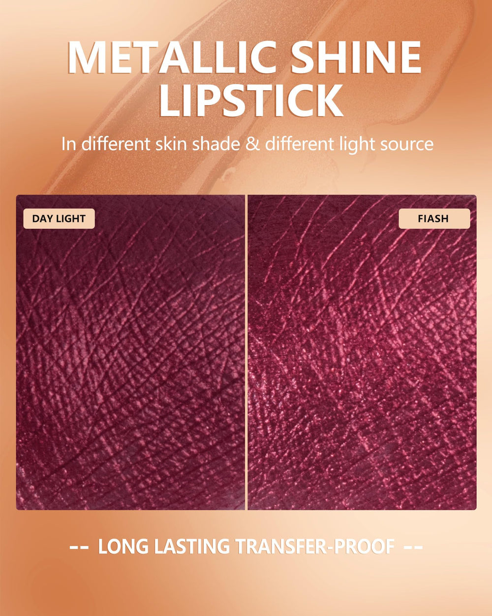 MAKI YIKA texture close-up showing pearlescent metallic sheen for luminous finish benefit