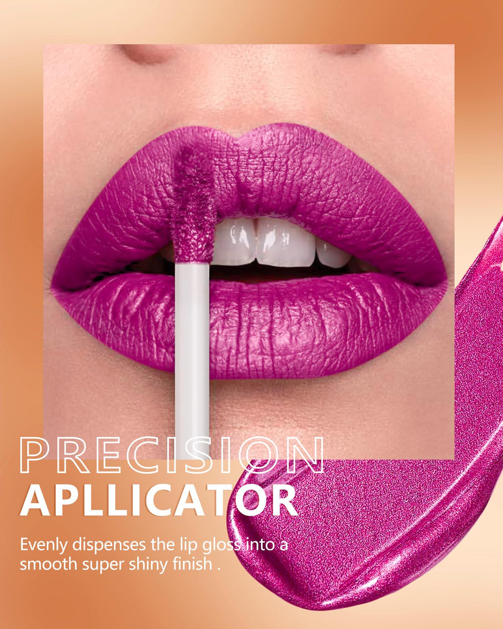 MAKI YIKA close-up on lips showcasing metallic texture benefit long-lasting shine