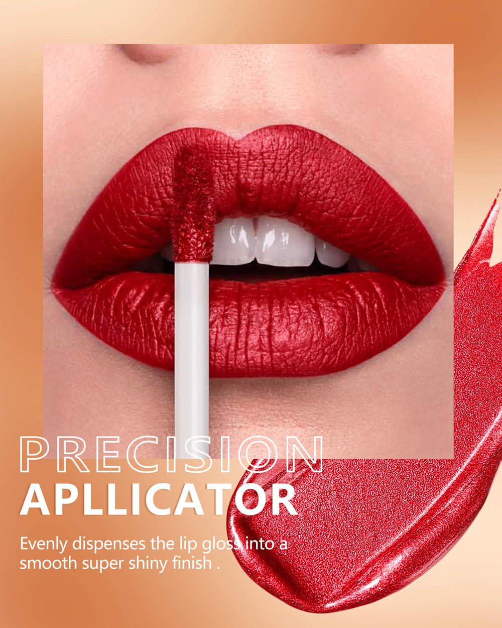 MAKI YIKA BR20 on model lips studio shot highlighting bold red shimmer payoff