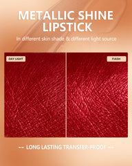 MAKI YIKA lipstick next to ruler scale showing compact size and travel convenience