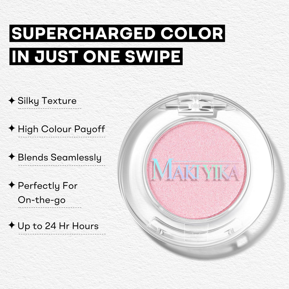 MAKI YIKA swatch of champagne rose on forearm demonstrating true color payoff and buildable intensity