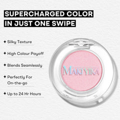 MAKI YIKA swatch of champagne rose on forearm demonstrating true color payoff and buildable intensity