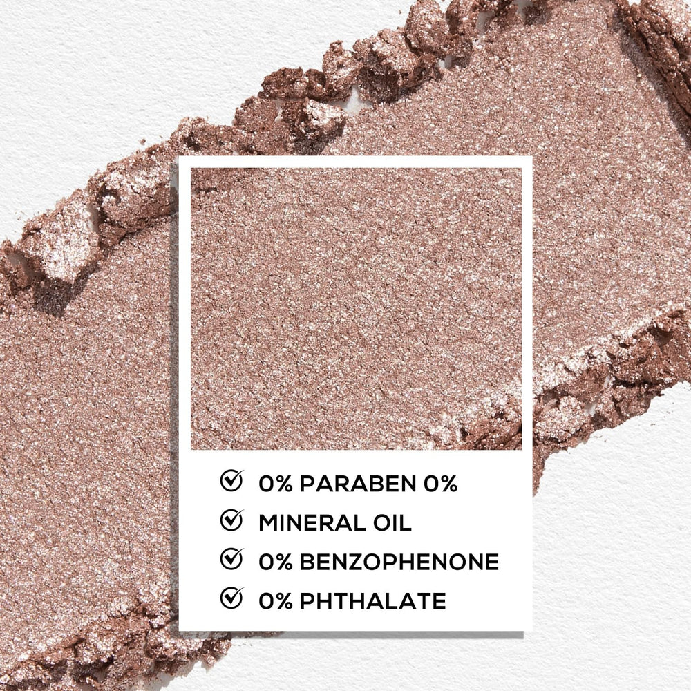 MAKI YIKA close-up shimmer pigment displaying rich dark bronze payoff