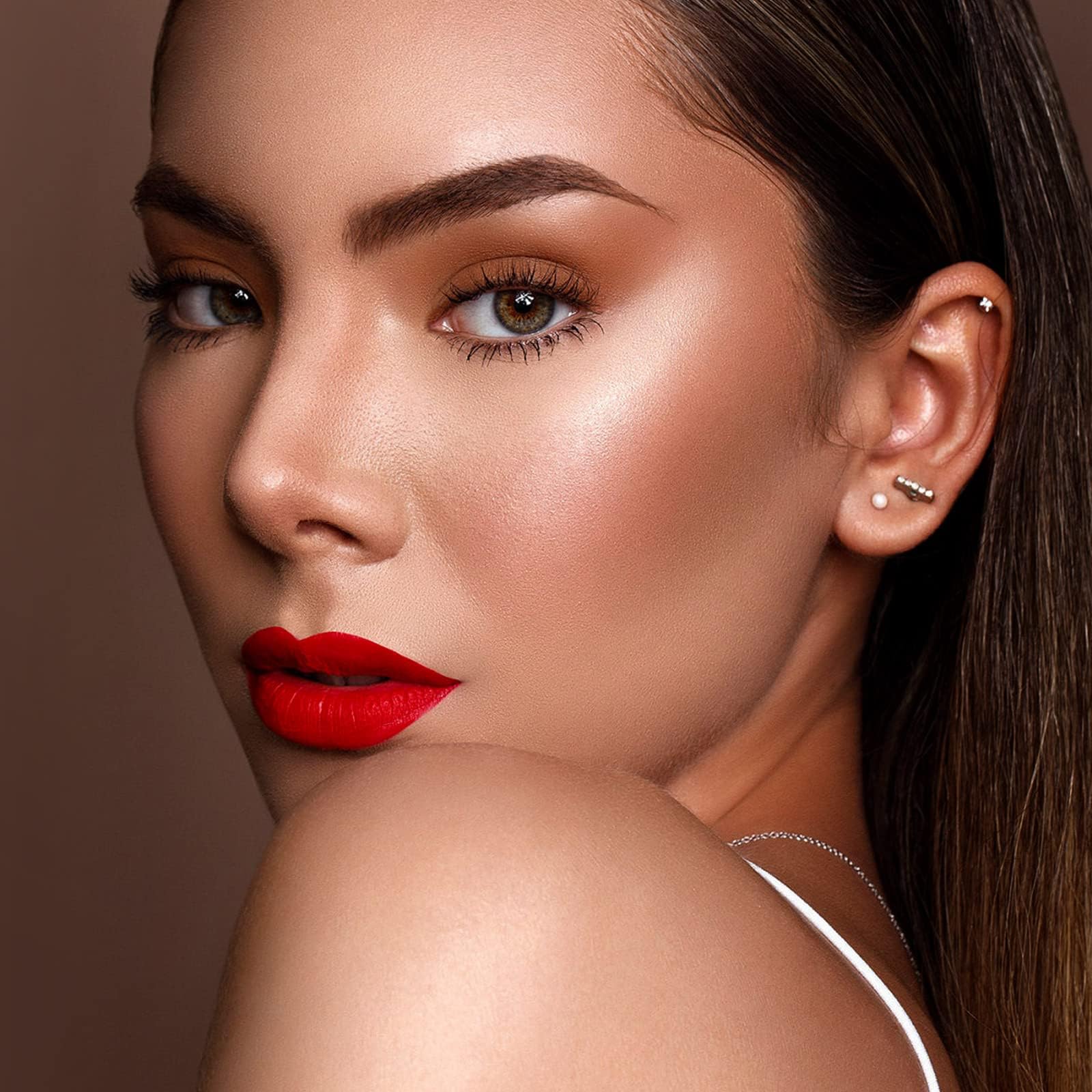 MAKI YIKA Flamingo liquid texture swipe illustrating smooth, weightless matte benefit