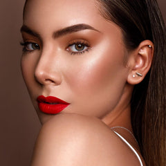 MAKI YIKA Flamingo liquid texture swipe illustrating smooth, weightless matte benefit