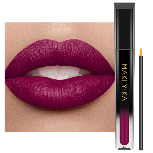 MAKI YIKA front packaging showing cranberry burgundy shade and benefits