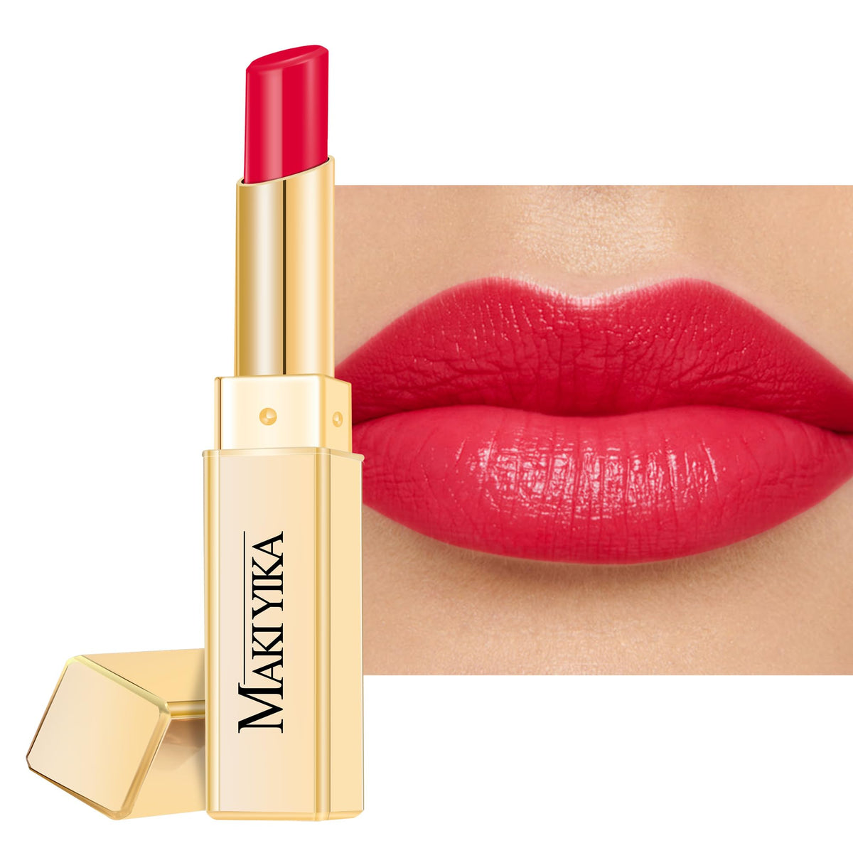 MAKI YIKA front packaging showing raspberry shade and glossy benefit