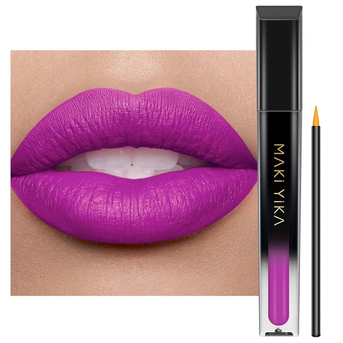 MAKI YIKA front packaging showing Pearl Purple shade for bold wear