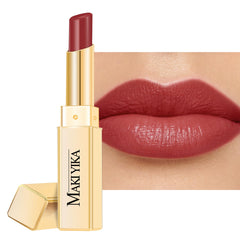 MAKI YIKA tube front view showing mauve-pop shade and glossy finish benefit