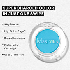 MAKI YIKA single eyeshadow nestled in a travel makeup bag for portability