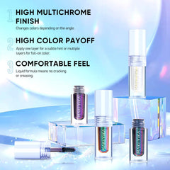 MAKI YIKA product applied on model eye demonstrating long-wear sparkle