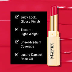 MAKI YIKA lip swatch on hand showing buildable raspberry color
