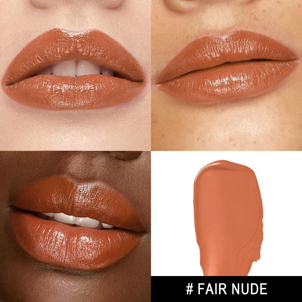 MAKI YIKA lipstick tube open revealing MA064 fair nude shade