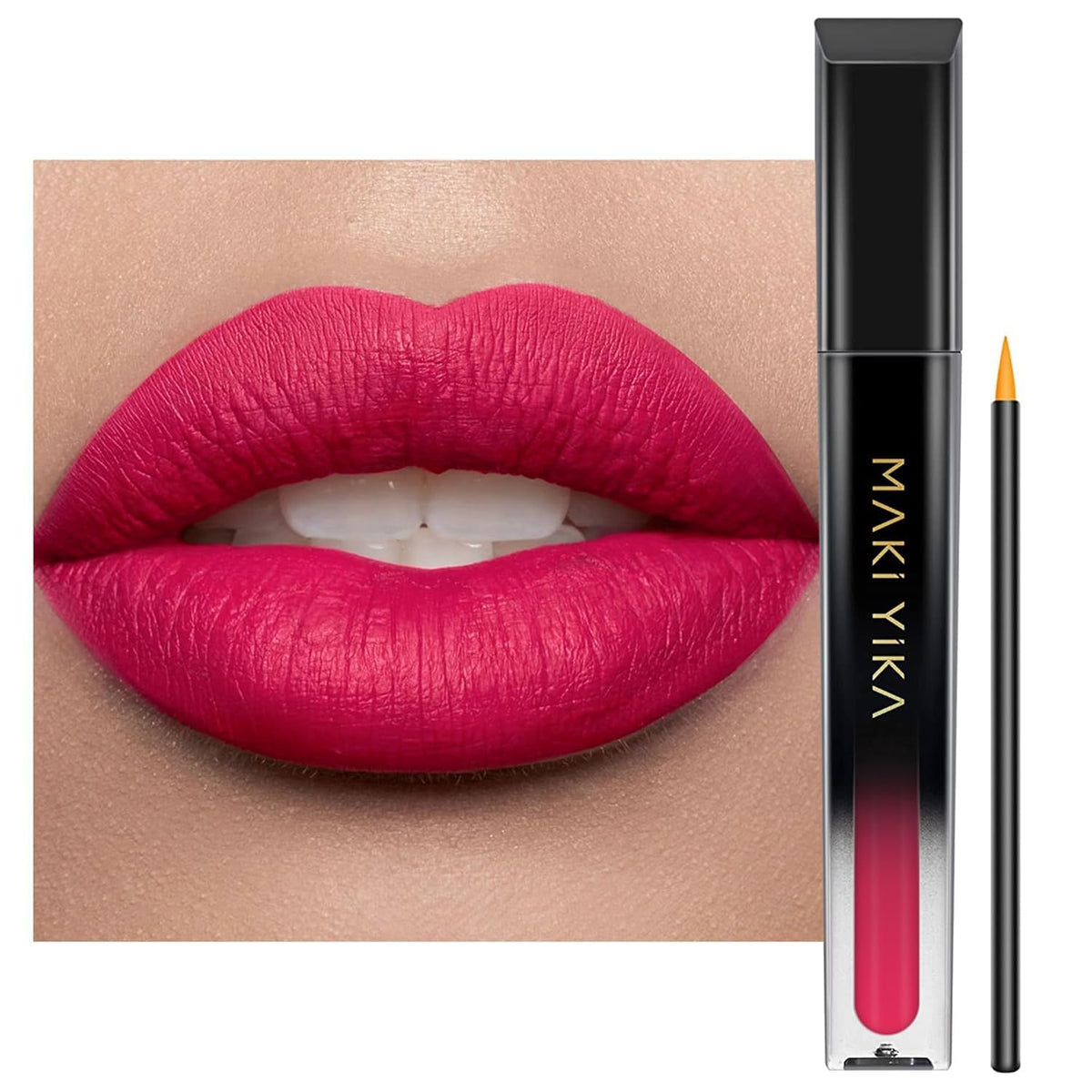 MAKI YIKA front packaging showing magenta shade and transferproof promise
