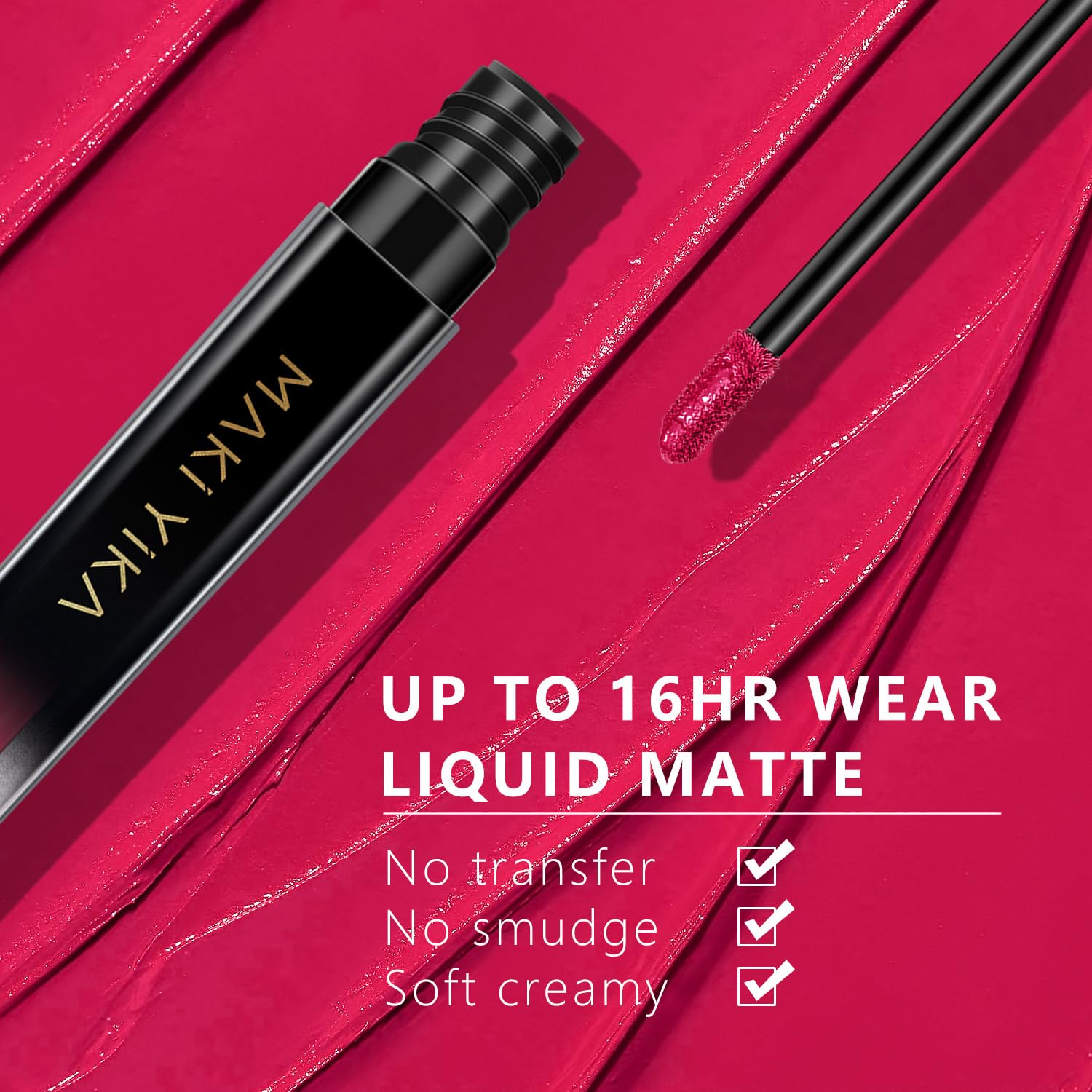 MAKI YIKA magenta swatch on arm showing bold pigmentation and true color