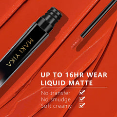 MAKI YIKA swatches on skin showing vibrant orange payoff and reliable coverage