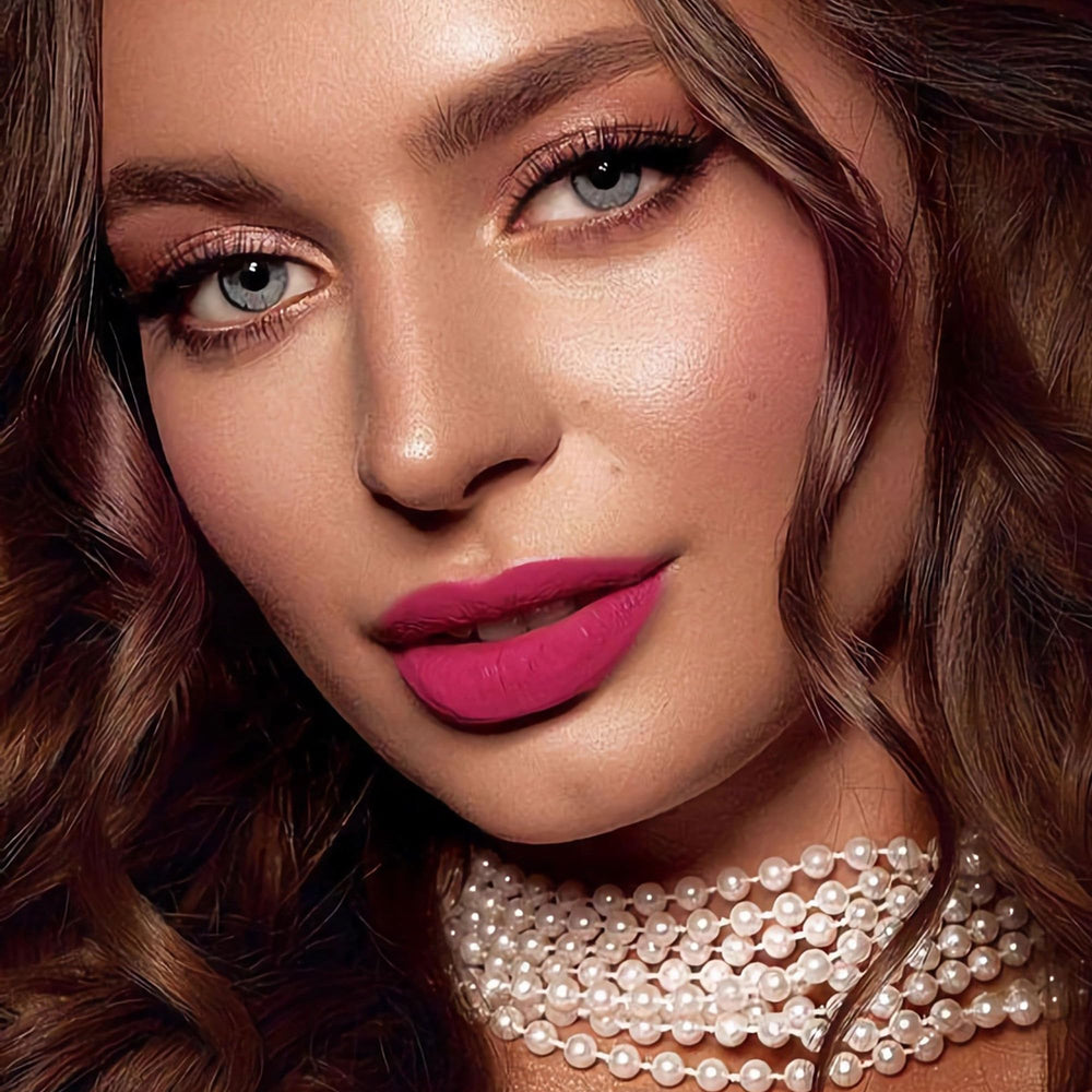 MAKI YIKA arm swatch displaying true rose pink pigment and buildable coverage