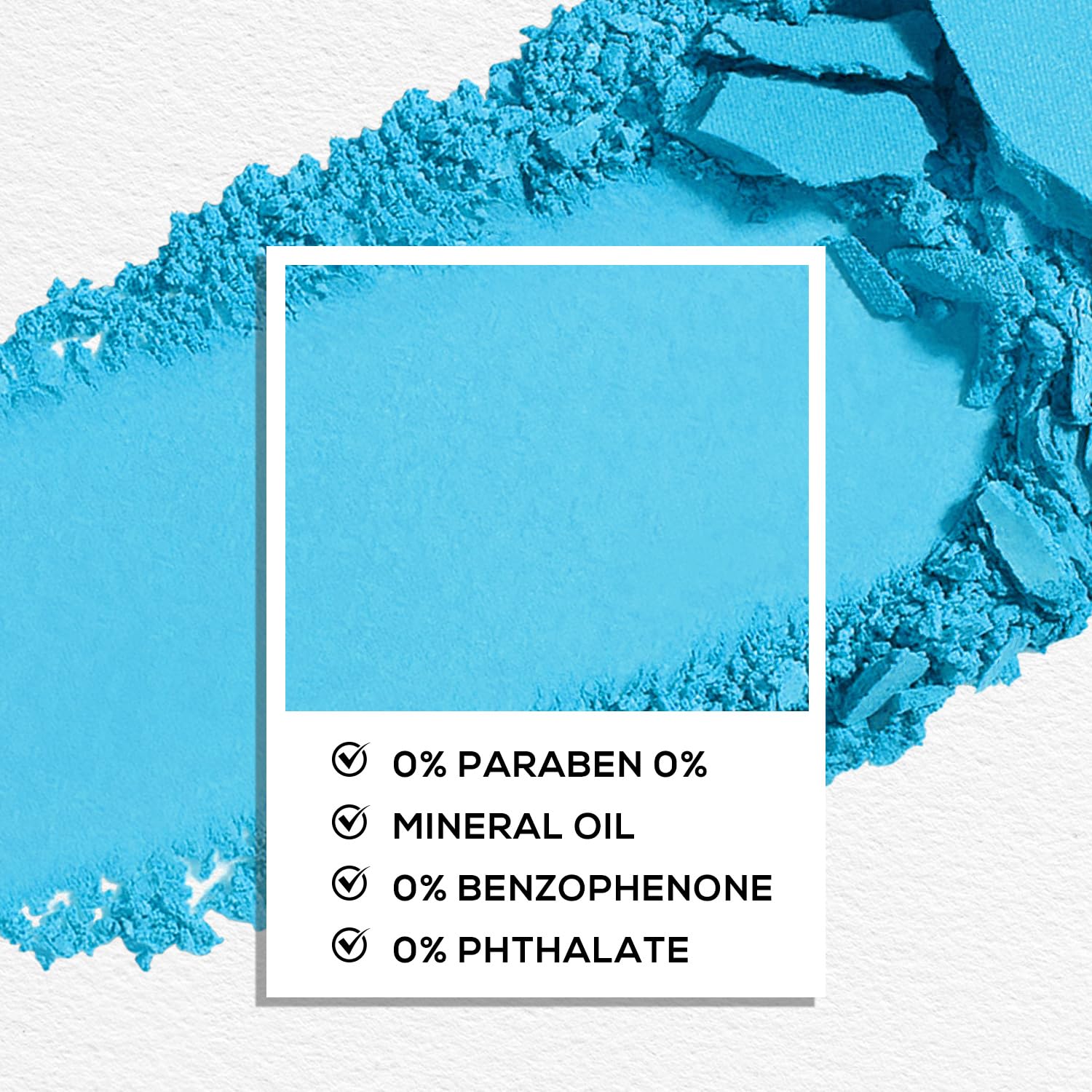 MAKI YIKA swatch of blue matte eyeshadow on forearm showing vibrant payoff